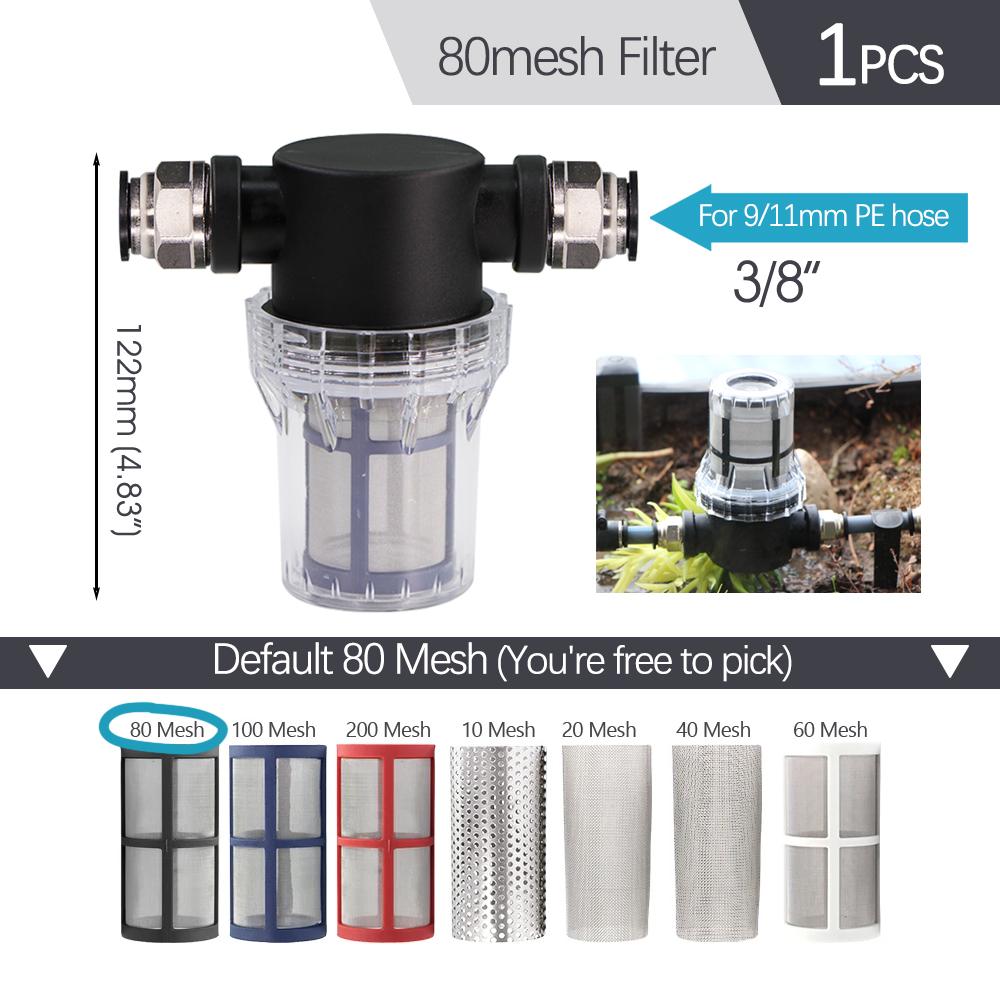 3/8" 9/12mm Misting Cooling System 0.6mm Nozzles Fine Atomizer PE Tubing Filter Self-priming Pump Garden Irrigation Watering Kit