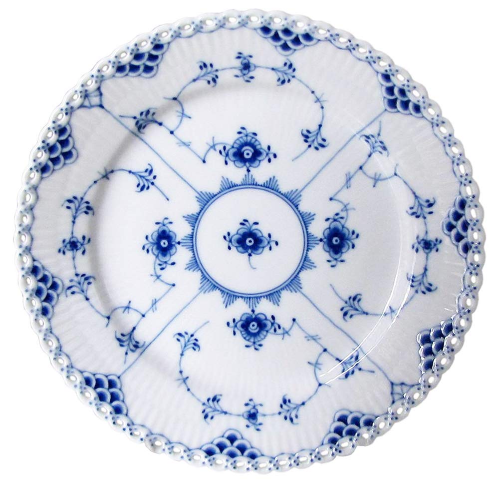 [Officially Imported] Royal Copenhagen Blue Fluted Full Lace Plate, 19cm, Wedding Gift, Product Number 1017238