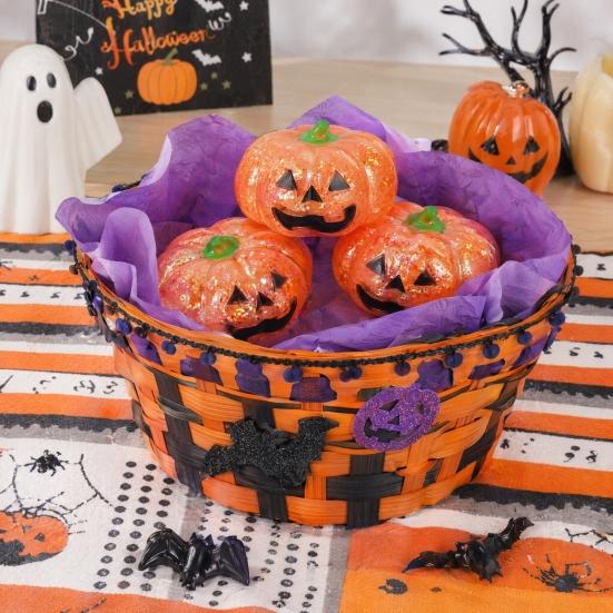 Glitter Stress Ball 1/2/3Pcs Halloween Pumpkin Head Ball Anxiety Relief Spooky Toy Toy Stretchy Orange Sensory Elastic