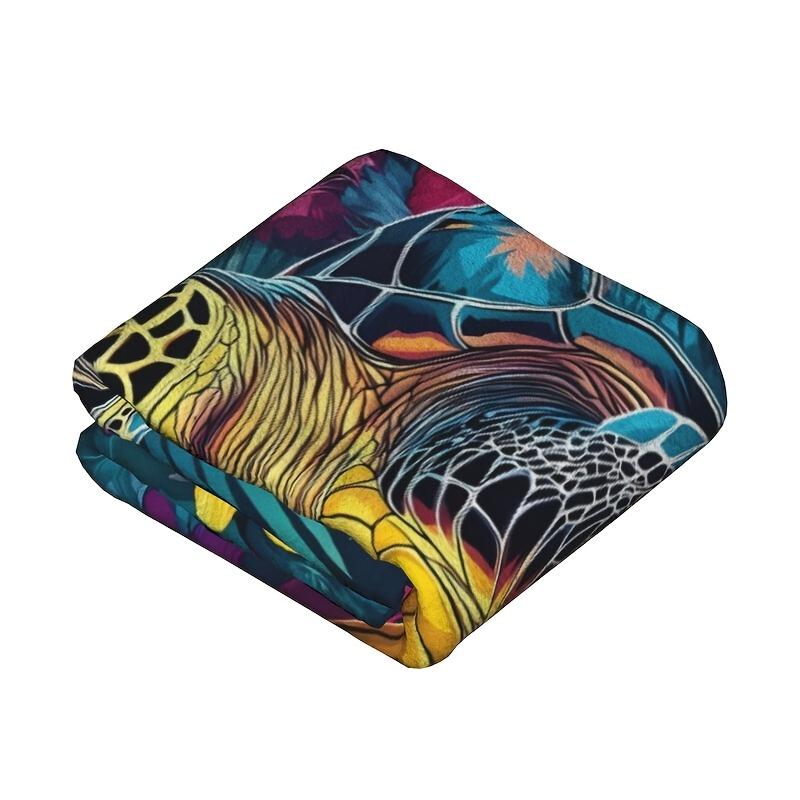 Kuschelige Flanelldecke mit Schildkrötenmotiv - Weich, warm & leicht Maschinenwaschbar, Schildkrötendekor, Geschenk für Freunde, Mehrzweck