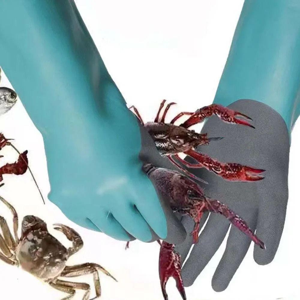 1Pair Labor Protection Rubber Cleaning Gloves Reusable Aquatic Protection  Gloves  Car Repair