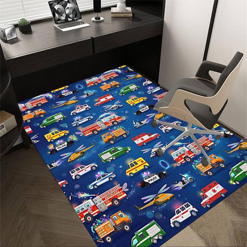 

1PC ambulance police Non-Slip Floor Carpet Compatible for Office&Living Room&Bedroom&Dining room - Soft & Pattern-G0359 60cm by 90cm