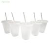 475ml Straw Mugs Cup With Lid Water Cup Drinks Cup Food Grade PP Plastic Reusable Drinks Cup Tumbler Drinkware