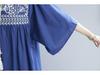 2025 Summer Plus Size Elegant Women's Ethnic Embroidery Ruffle Sleeve Dress