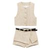 Spring 2025 European & American Women's Texture Vest + Shorts Set