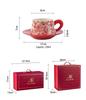 Rose Yan Yu Ceramic Coffee & Tea Cup Set with Saucer - High-End Gift Box Edition