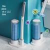 Wash-Free Disposable Toilet Brush Set: Replacement Pads & Universal Handle for No Dead Corners Cleaning