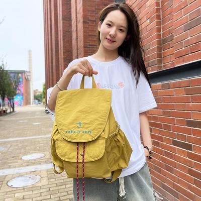 Korean Version of Canvas Backpack Bag for Women's New Fashion Simple College Style Backpack Casual Large-capacity Schoolbag for Women