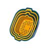 Double-Layer Drain Basket Set: 6-Piece Creative Kitchen Vegetable and Fruit Wash Basin