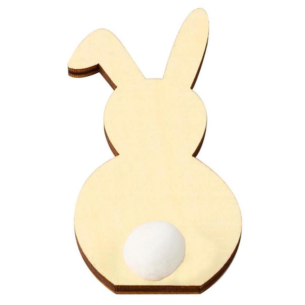 Pack of 5 Rabbit Wood Slices Easter Decorations Ple Style Scrapbooking Crafts Birthday Accessories DIY Kits for Adults