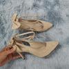 Women's Pumps Ankle Strap Sandals Slingback Bow High Heels Kitten 9cm Pointed Toe Heel Party Wedding Dress Comfortable Shoes