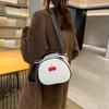 Litchi Pattern Contrast Cherry Small Purse and Handbags New Womens Sling-shoulder Crossbody Mobile Phone Bag CLE