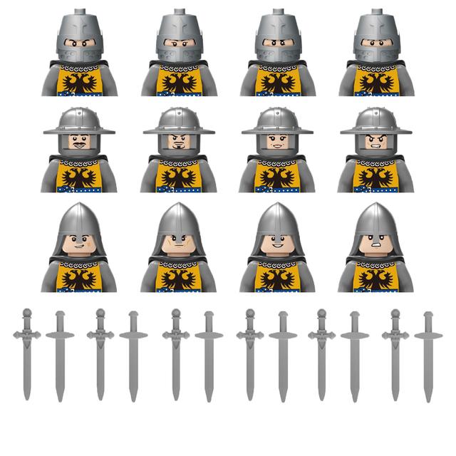 Military Building Blocks Medieval Solider Figures Gifts Toys Weapons Shield Holy Roman Saint Lazarus Jerusalem Knight Legion MOC