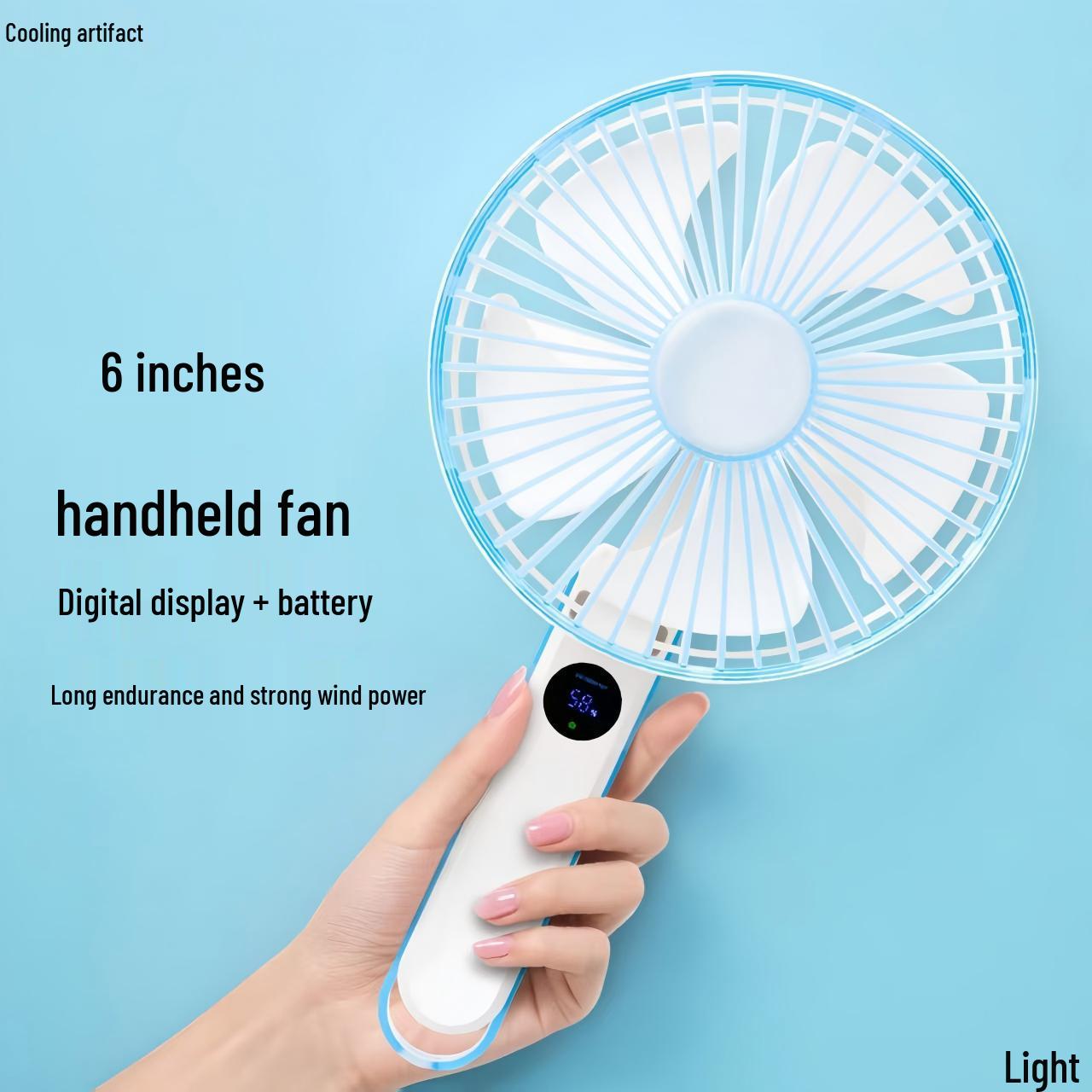 

Portable Folding Outdoor Camping Fan: Long Battery Life, Handheld & Desktop Electric Fan 165*75*285 mm білий