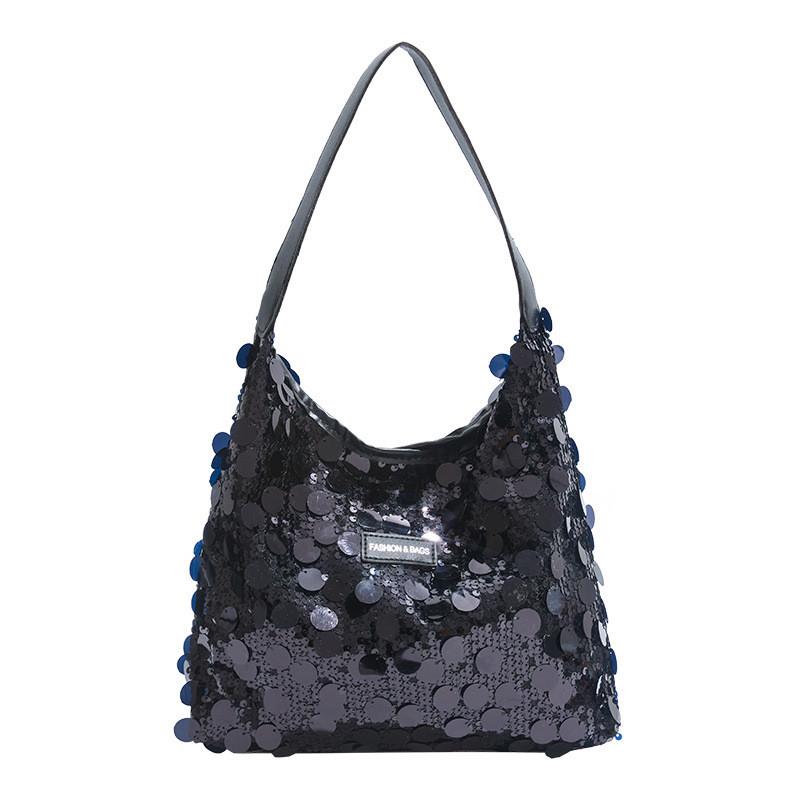 Sparkling Sequin Tote Bag For Women With Zipper Closure And Inner Phone Pocket For Casual Day Use