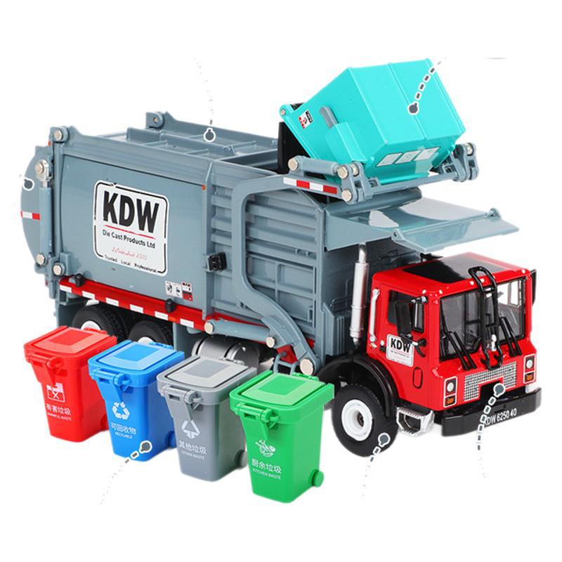 Cadywell 1:24 Garbage Sorting & Disposal Truck Model Toy, Alloy Material