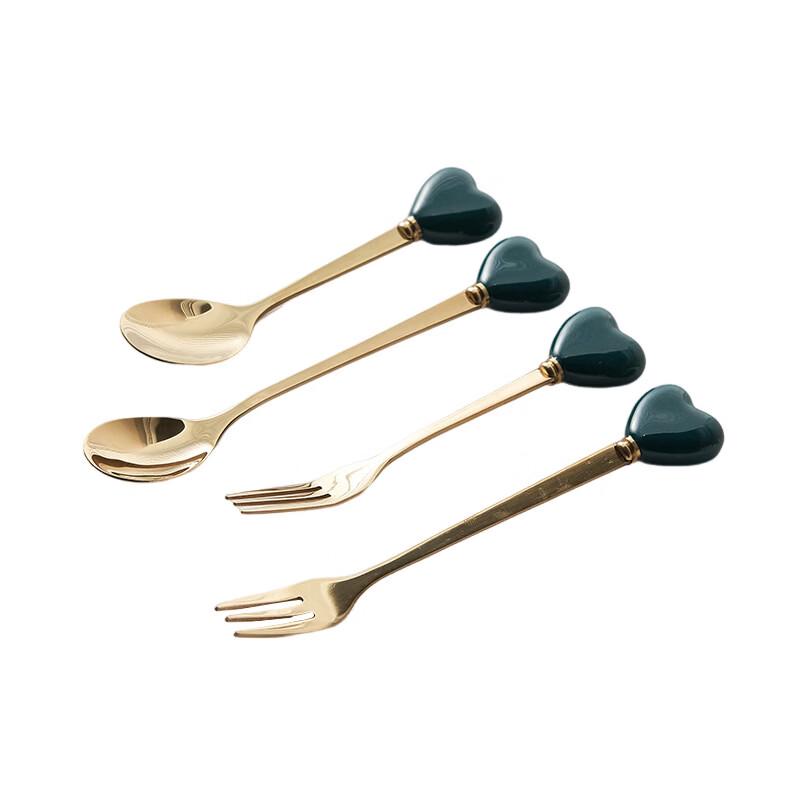 Zhishi Light Luxury Ceramic Handle Stainless Steel Dessert Forks