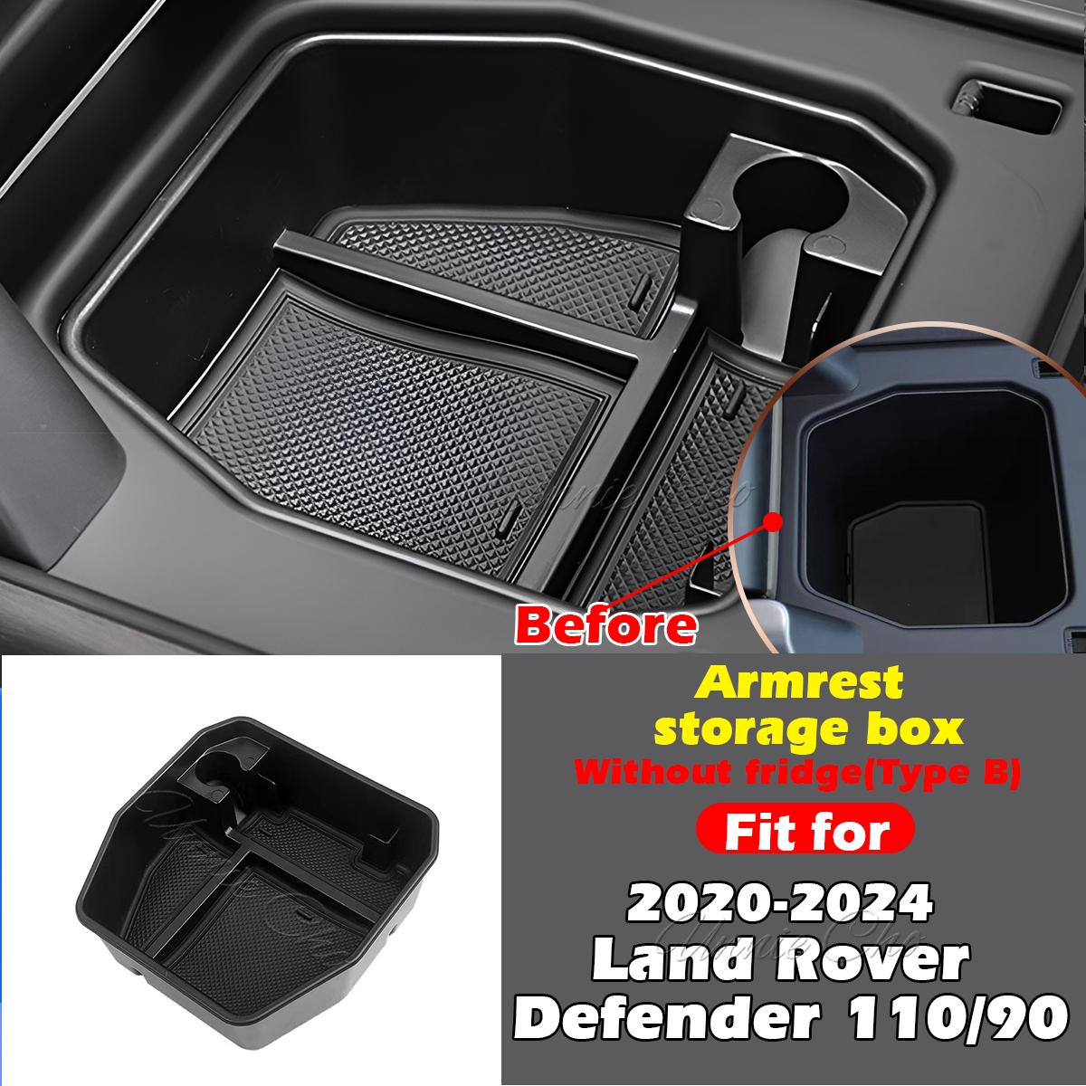 

For Defender Center Storage Box Organizer For Land Rover Defender 90 110 Parts -2024 Armrest Compartment Tray Door Pocket No fridge B