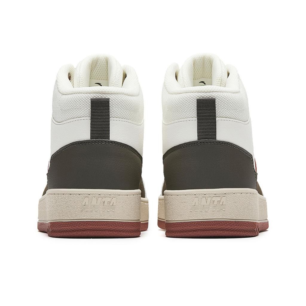Anta Year One Lässige Mode Strapazierfähige Leichte High-Top Skateschuhe Herren Sneaker Weiß Braun Rot 912548083-6