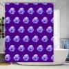 Purple Flower Shower Curtain Blue Floral Pattern Bath Decor Waterproof Fabric 3D Printing Design For Home Decoration (Size: Xxl)
