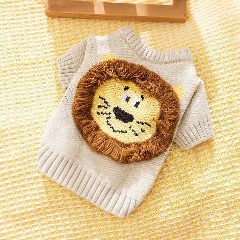 

Теплый вязаный свитер для кошек и маленьких собак на осень/зиму с помпонами XS (1-3 lbs)