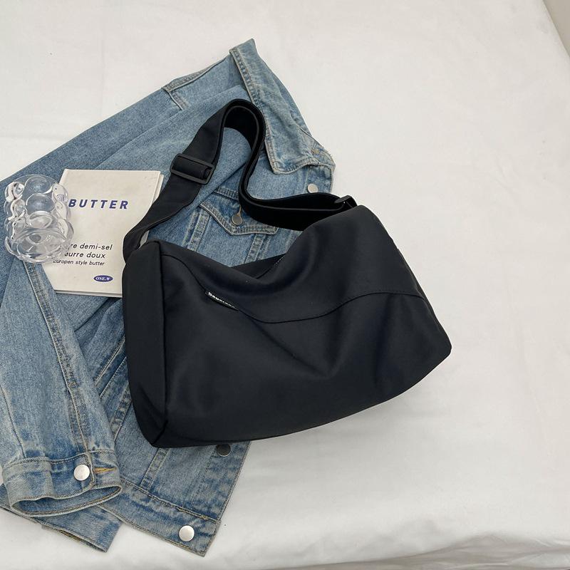 2025 Summer Versatile Solid Color Casual Shoulder Sports Bag - Lightweight Crossbody for College Students