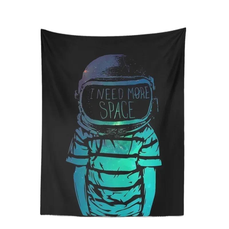 Space Skateboarding Astronaut Tapestry Unique Cosmic Design Perfect for Bedroom Decor Large Wall Hanging Artwork