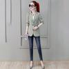 Herbst Damen Karoblazer und Jacken Arbeit Büro Dame Anzug Slim Einreiher Business Damen Blazer Mantel Damen Freizeitjacke