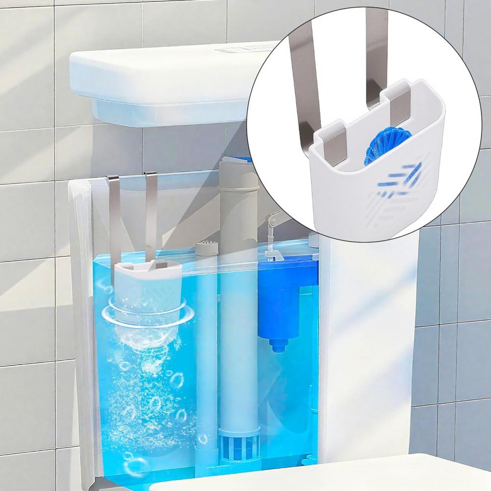 Toilet Tank Tablet Holder with Hook Prevents Residue & Pollution in Water Tank Tablet Rack Easy Install Rust-Resistant Cleaner R