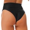 Womens Shiny High Waist Briefs Swimsuit Bottom Beachwear Underwear