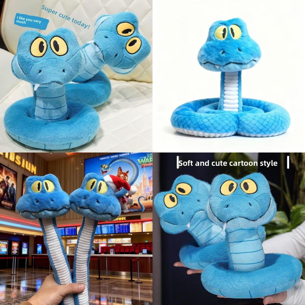 Plush Animal Kingdom Zootopia Gary Blue Snake Toy For Kids And Gifts
