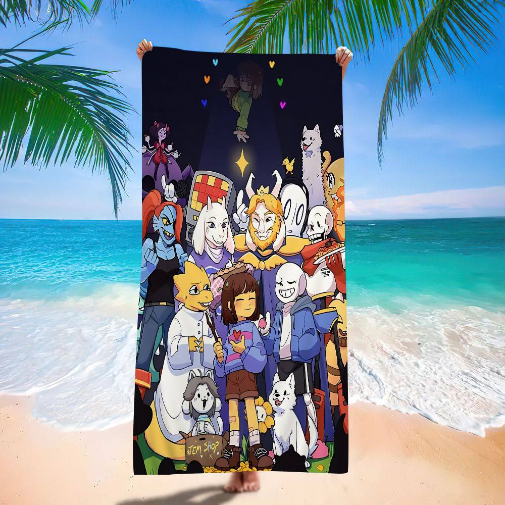 Game U-Undertale Bath Towel Microfiber Soft Water Absorbing Breathable For Girl Kids Decorative Cartoon Beach Towel
