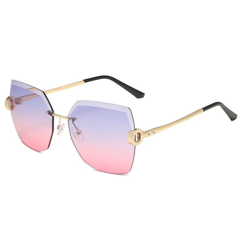 

Trendy Ladies And Gents Frameless Square Glasses With Gradient Lenses For Casual Wear And Events PurplePink