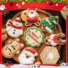 8 PCS Christmas Cookie Molds Christmas Dough Stamps Plastic 3D Cartoon Pressable Cookie Molds DIY Candy Baking Pastry Decoration