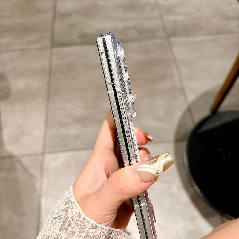 Transparent Silver Medal Magnetic Hinge Protect Case for For Samsung Galaxy Z Fold 8 Ultra 7 6 for Magsafe Wireless Charge Cover