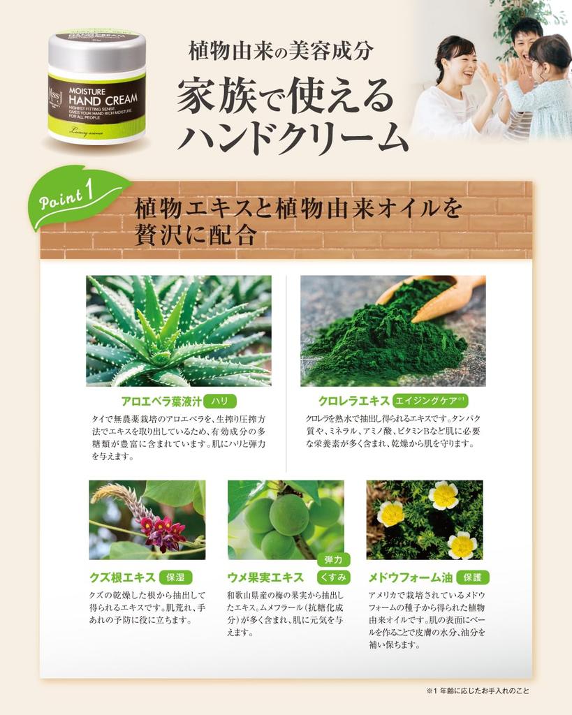 Japan Medical System Moisture Hand Made in Hand Hand Improves Hand Prevents Hand Suitable for Safe for Oral Use Cream, 80g, Cosmetics, Japan, M5,