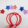 Independence Day Headbands Satr Shape with Shiny Glitter Deisgn 4th of July Hair Band Patriotic Holiday Party Hair Accessories