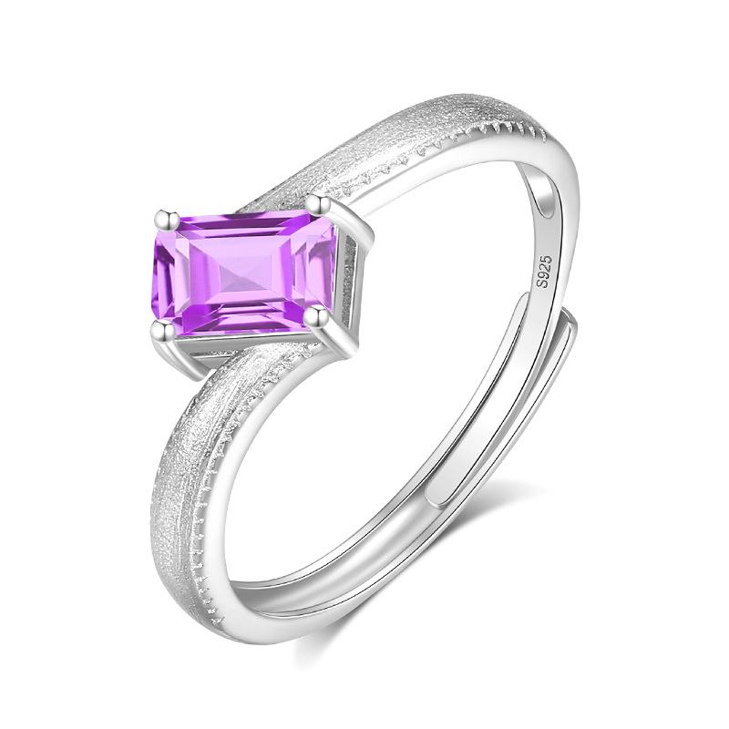 

Elegant S925 Sterling Silver Baguette Crystal Ring, New Chinese Style Emerald Cut Gemstone, Fashion Statement Jewelry for Women alive