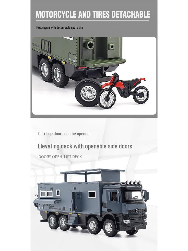 Newao 1:32 Off-Road RV & Motorcycle Alloy Model with Lights & Sound