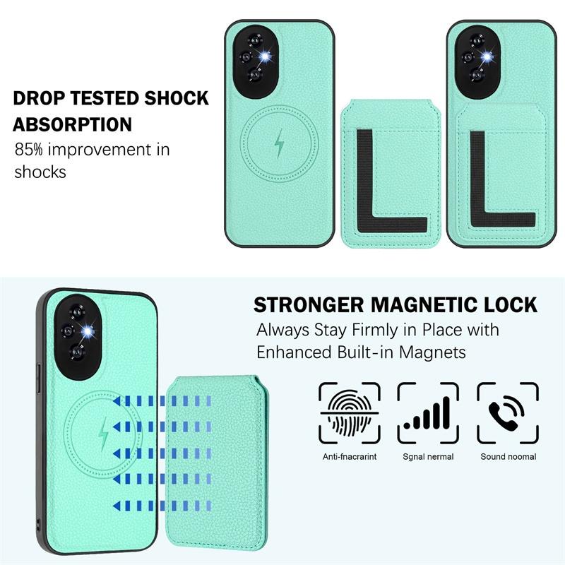 For Honor 200 400 Pro Magic 6 Lite X70i X8C X6B X7B X8B X9B Play8T Case Cover Card Holder Stand Coin Magnetic Wallet Supports Wireless Charging