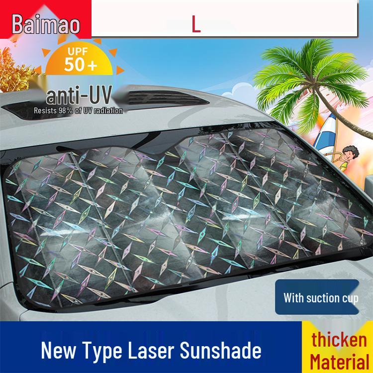 140*70 Car Front Window Laser Sunshade - Sun Protection & Isolation