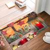 Christmas Themed Patterned Door Mat Artistic Vibrant Festive Print Mat Non Slip Floor Mat For Entryway Doorstep Cozy Home Decor