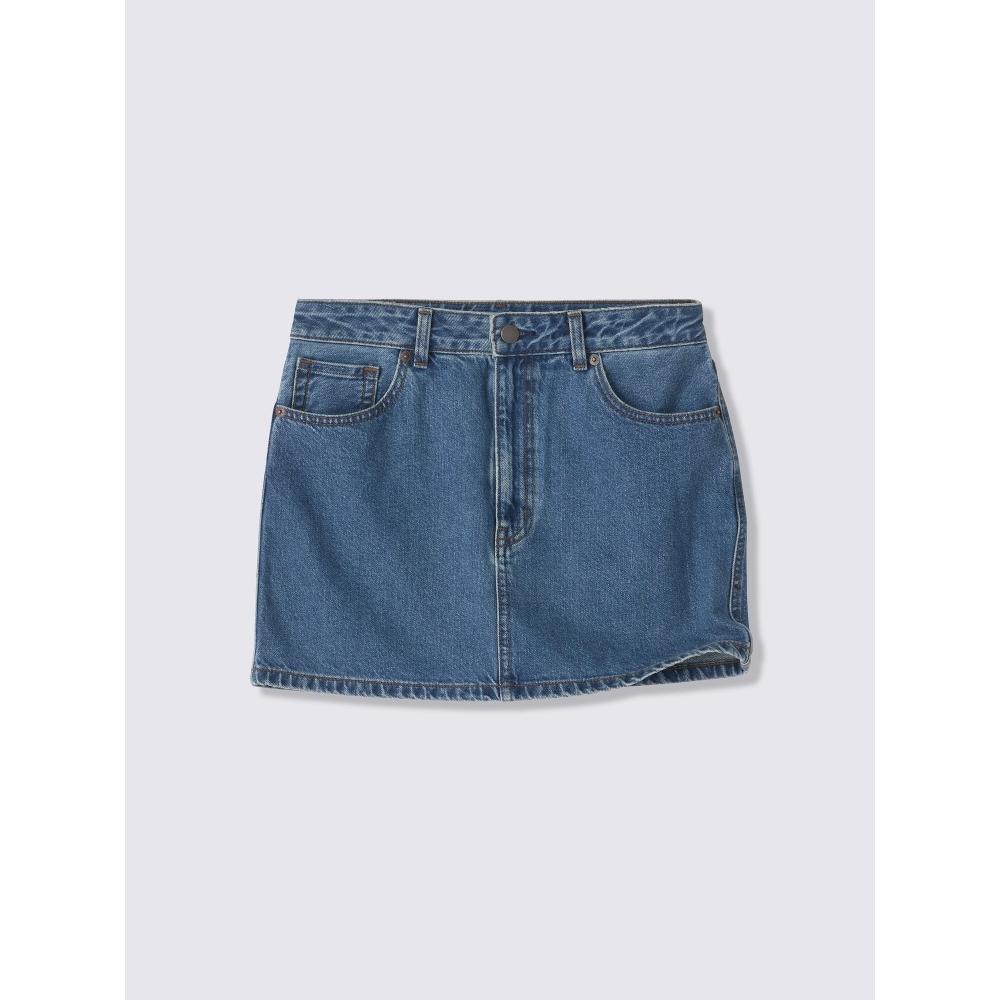 Gu By Uniqlo Low Waist Denim Mini Skirt Cl