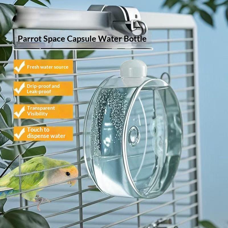 Automatic Needle Firing Pin For Birds Large Capacity Tiger Skin Parrot Water Feeder Birdcage Hanging Pet Birds Supplies
