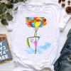 Rainbow Ballet Dancer Print T Shirt Girls Gymnast Lover Tshirt Unisex Watercolor Flowers Tshirt Femme Summer Short Sleeve Tops