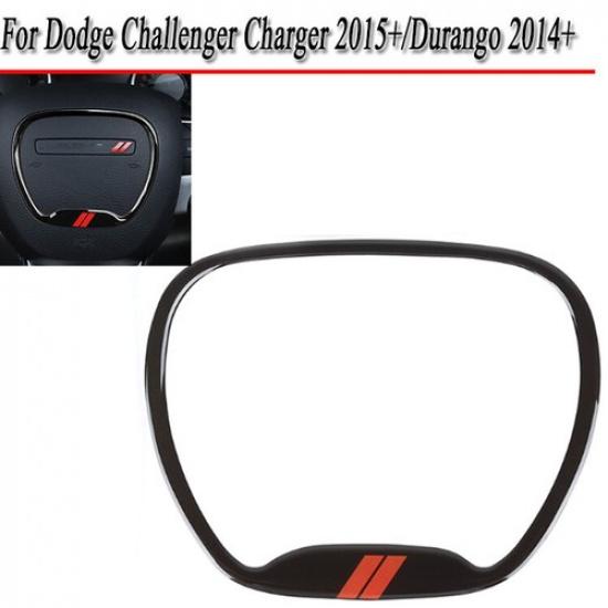 

For Dodge Charger 15+Durango 2014+ Console Steering Wheel Trim Cover Ring Black