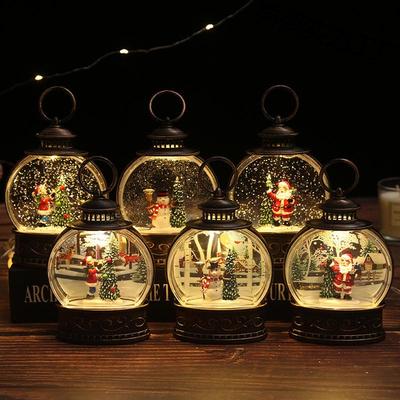 Lanterna de Natal do Papai Noel: Enfeite de Luz Noturna com Água