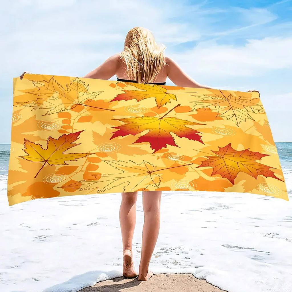 Red Maple Leaf Print Beach Towel Oversized Adults Sand Free Quick Dry Beach Towel Big Bath Towels Travel Accessories Large Towel
