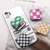 Her Women Girls Folding Phone Bracket Plaid Mirror Makeup Mirror Phone Stand Holder Cosmetic Mirror