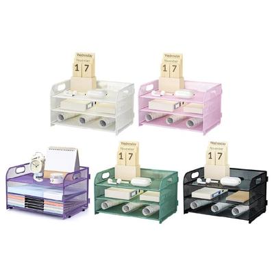 3-stöckiger Schreibtisch-Organizer Briefablage Aktenhalter Ablagefächer Papier-Organizer Schreibtischzubehör Notizbücher Sortierer Ständer